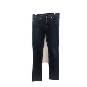 Seven 7 For All Mankind THE MODERN STRAIGHT Jean Women 29 MADE IN USA DARK BLUE